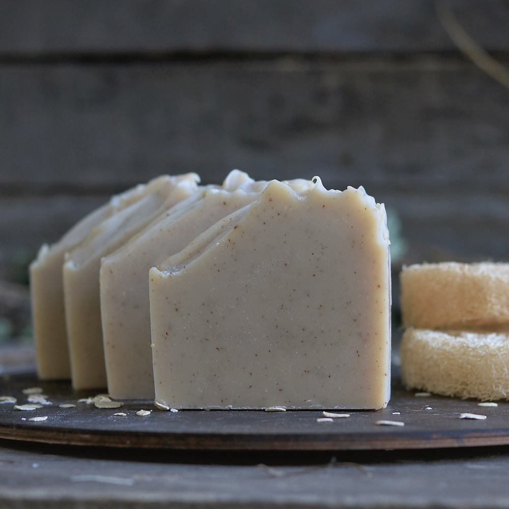 Unscented Banana and Oats soap bar with colloidal oats