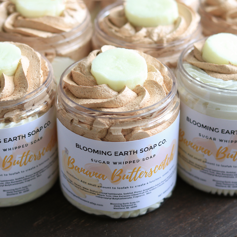 Banana Butterscotch Sugar Whipped Soap